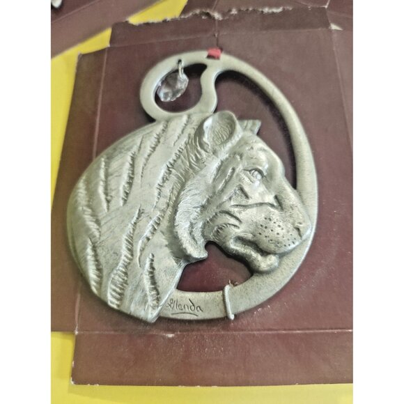 Vintage Pewter Hanging Animal Ornaments set of six signed "Glenda" - Picture 7 of 16